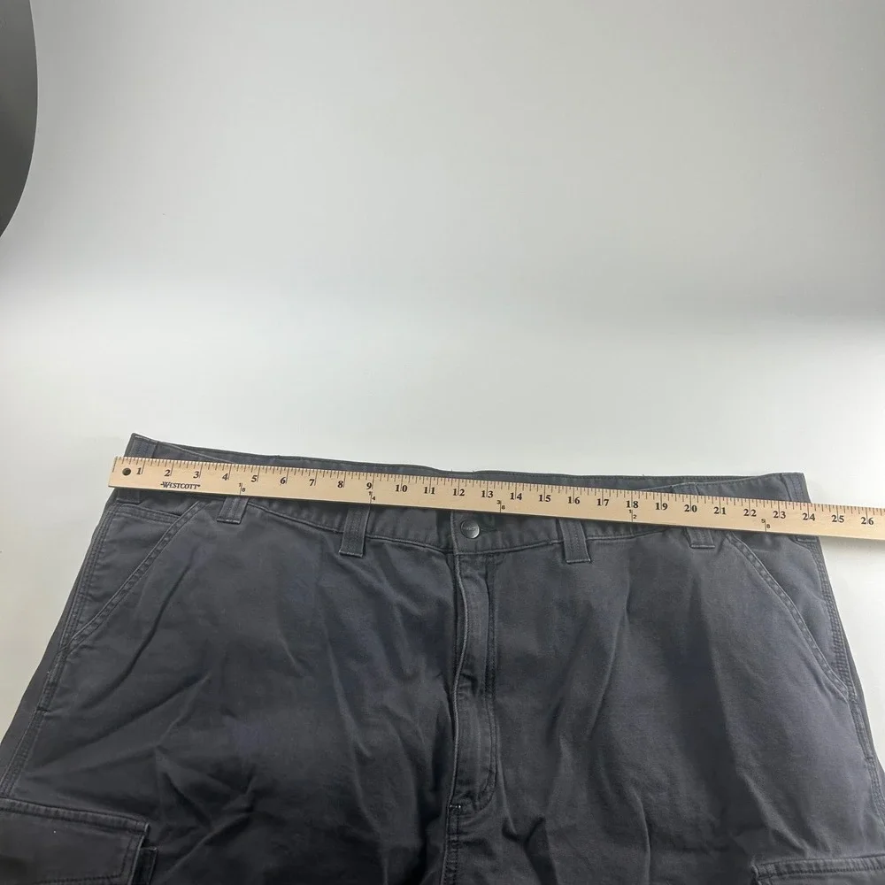 Carhartt Mens 50 Relaxed Fit Rugged Flex Canvas Cargo Utility Work Shorts Grey